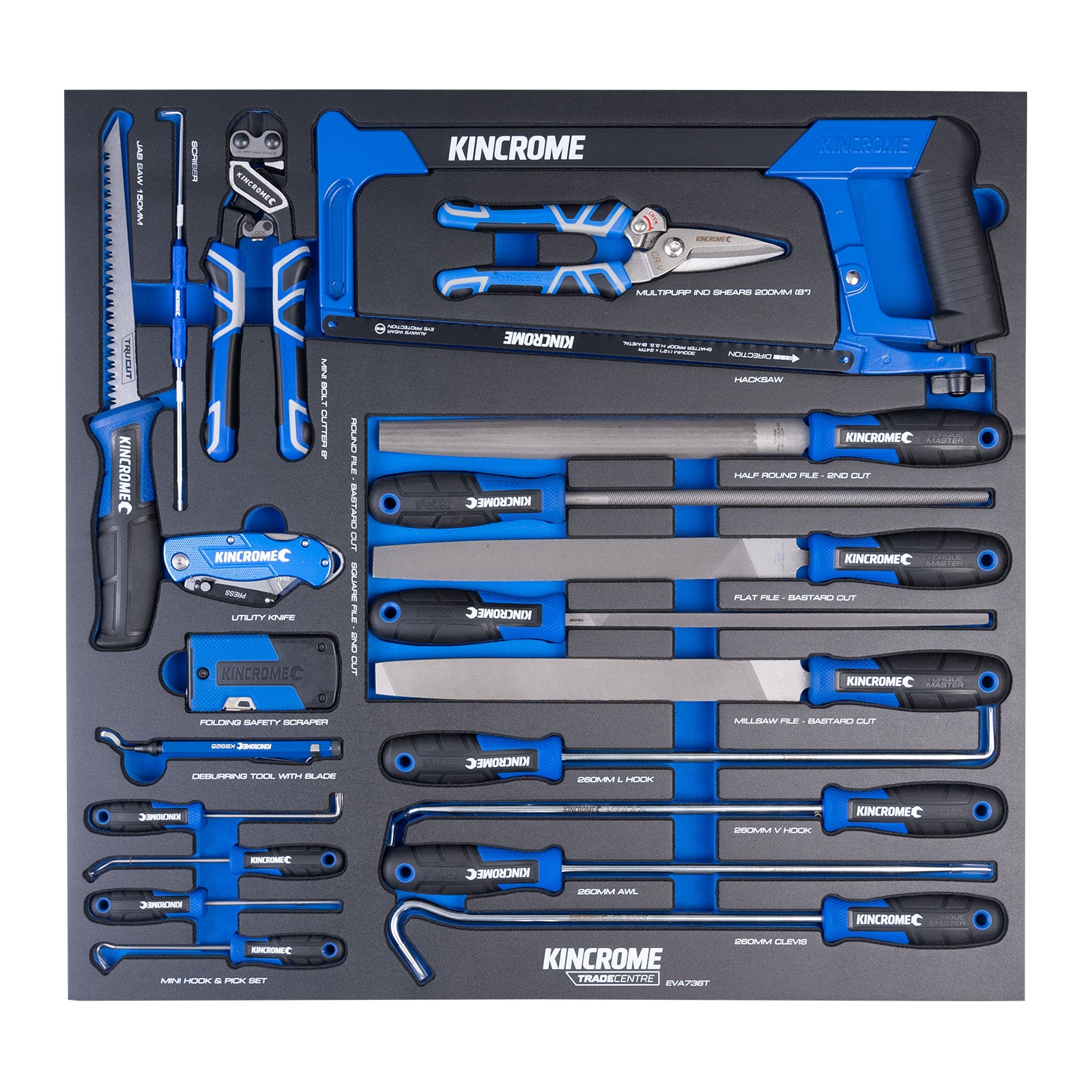 Kincrome TRADE CENTRE 21 Piece Cut, Hook & Scrape EVA Tray | EVA736T