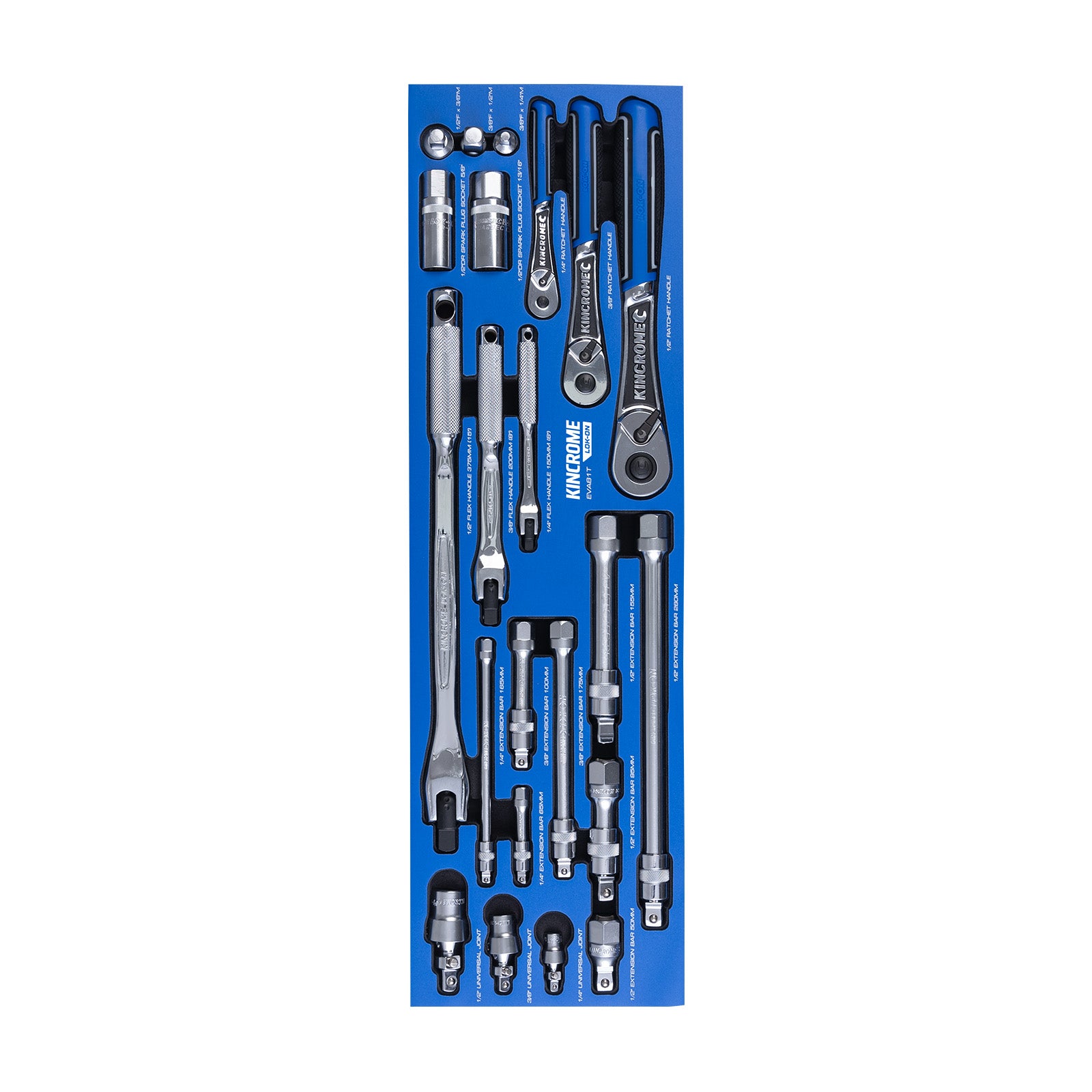 Kincrome TRUCK BOX 22 Piece LOK-ON™ Socket Accessories EVA Tray | EVA81T