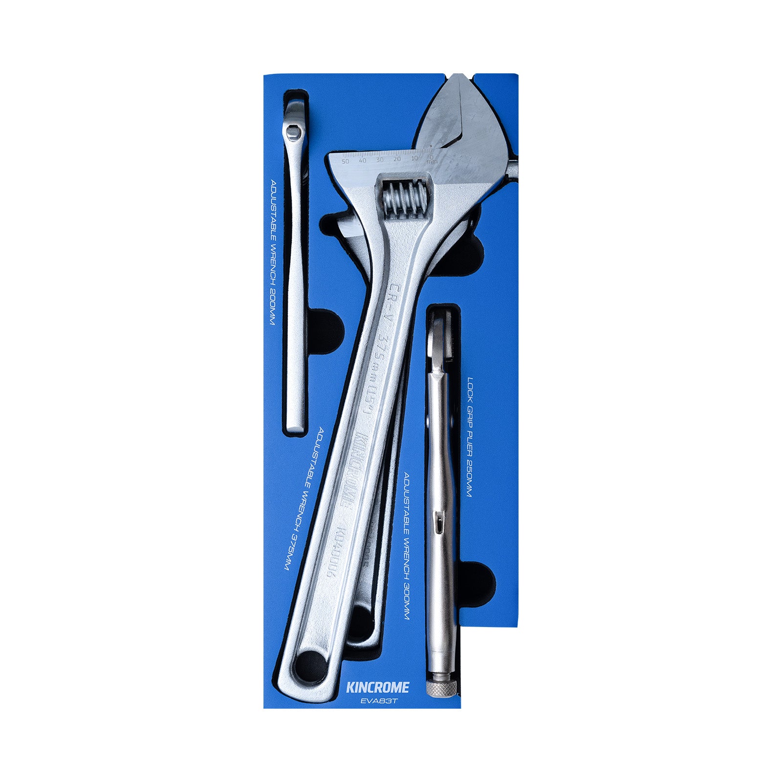 Kincrome TRUCK BOX 4 Piece Adjustable Wrenches & Locking Pliers EVA Tray | EVA83T