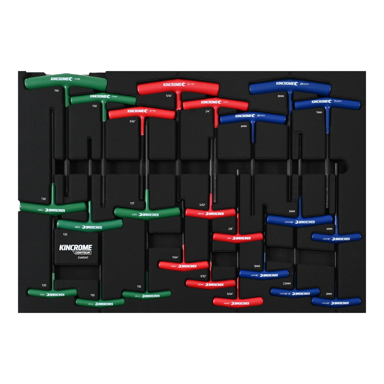 Kincrome CONTOUR® 24 Piece Hex & TORX® Fastening EVA Tray | EVA924T