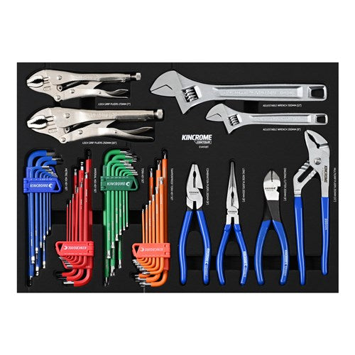 Kincrome CONTOUR® 44 Piece Pliers, Wrenches & Hex / TORX® Fastening EVA Tray | EVA928T