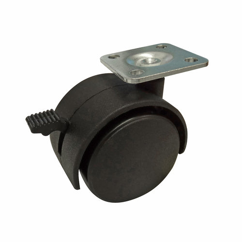 EHI - 50mm Hooded Swivel Brake Furniture Castor | F12W75G50