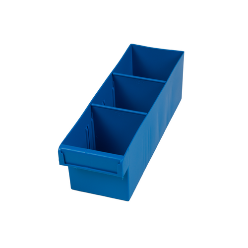 EHI - *Full Ctn Only* 100x100x300mm Spare Parts Tray With 2 Removeable Dividers Blue | F1H-001BL