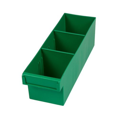 EHI - *Full Ctn Only* 100x100x300mm Spare Parts Tray With 2 Removeable Dividers Green | F1H-001G