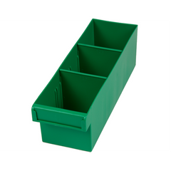 EHI - *Full Ctn Only* 100x100x300mm Spare Parts Tray With 2 Removeable Dividers Green | F1H-001G