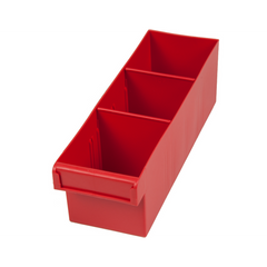 EHI - *Full Ctn Only* 100x100x300mm Spare Parts Tray With 2 Removeable Dividers Red | F1H-001R