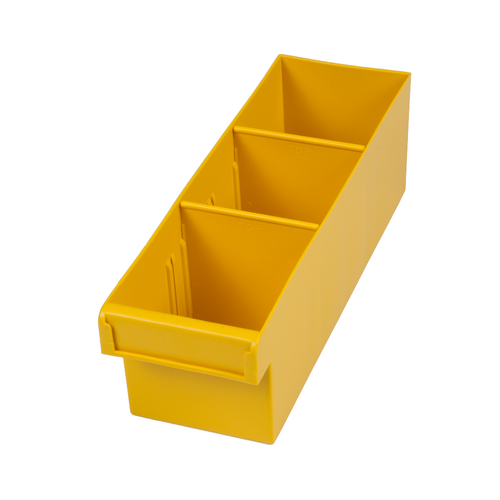 EHI - *Full Ctn Only* 100x100x300mm Spare Parts Tray With 2 Removeable Dividers Yellow | F1H-001Y