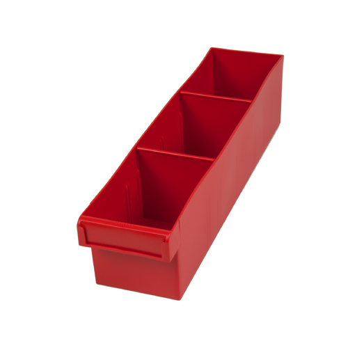 EHI - *Full Ctn Only* 100x100x400mm Spare Parts Tray With 2 Removeable Dividers Red | F1H-002R