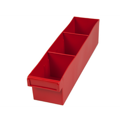 EHI - *Full Ctn Only* 100x100x400mm Spare Parts Tray With 2 Removeable Dividers Red | F1H-002R