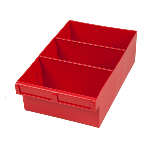 EHI - *Full Ctn Only* 200x100x300mm Spare Parts Tray With 2 Removeable Dividers Red | F1H-003R