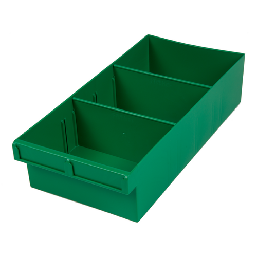 EHI - *Full Ctn Only* 200x100x400mm Spare Parts Tray With 2 Removeable Dividers Green | F1H-004G