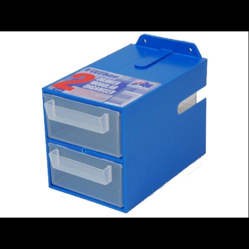 EHI - *Full Ctn Only* 2 Drawer Organiser (blue With Clear Drawers) | F1H-048