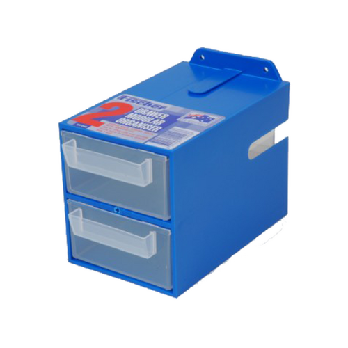 EHI - *Full Ctn Only* 2 Drawer Organiser (blue With Clear Drawers) | F1H-048