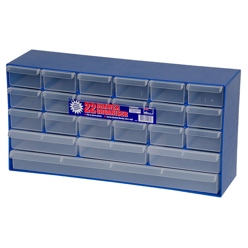 EHI - *Full Ctn Only* 22 Drawer Organiser (blue With Clear Drawer) | F1H-053