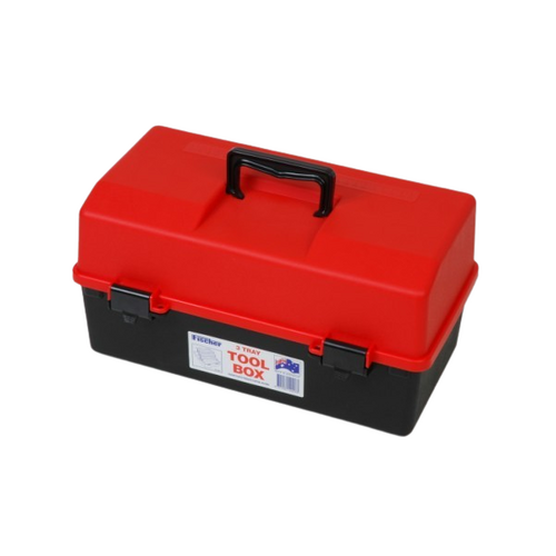 EHI - *Full Ctn Only* 3 Tray Tool Box (400mm) Red/black | F1H-107RB