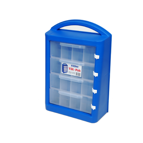 EHI - *Full Ctn Only* Tilt-pak - (16 Clear Compartments) Blue With Clear Compartments | F1H-166