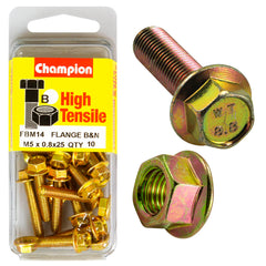 Champion - Hex Set Screws & Nuts - High Tensile - Flanged - 8AF - M5 x 25mm - Grade 8.8 | FBM14