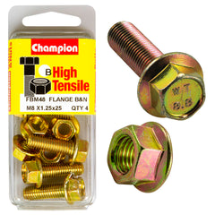 Champion - Hex Set Screws & Nuts - High Tensile - Flanged - 12AF - M8 x 25mm - Grade 8.8 | FBM48