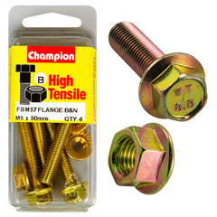 Champion - Hex Set Screws & Nuts - High Tensile - Flanged - 12AF - M8 x 50mm - Grade 8.8 | FBM57