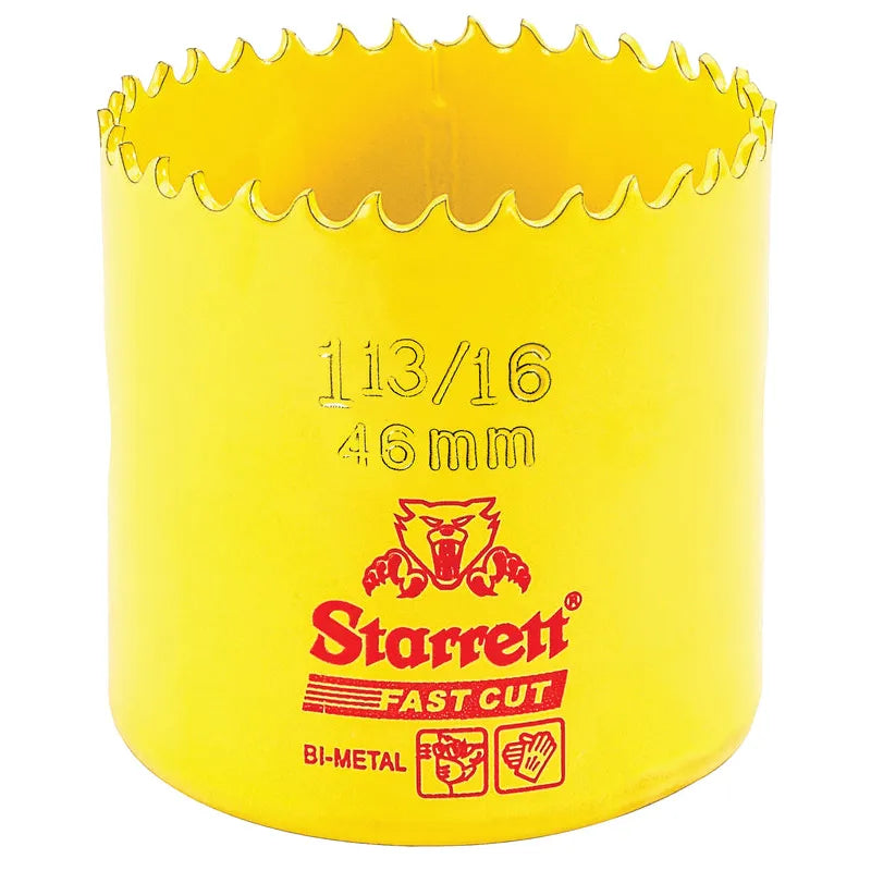Starrett - FCH Bi-Metal Fast Cut Holesaw 46mm (1.13/16inch) | FCH1136