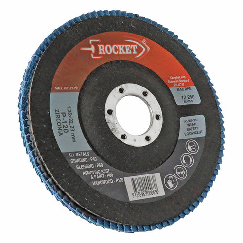 EHI - Rocket Flap Disc 125x22 120grit Zirc D/density | FD125120Z