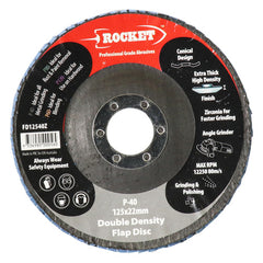 EHI - Rocket Flap Disc 125x22 40grit Zirc D/density | FD12540Z