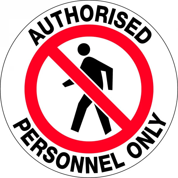 Uniform Safety Signs - 400mm dia - Anti-Slip Floor Graphics - Concrete - Authorised Personnel Only | FG1100