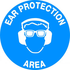 Uniform Safety Signs - 400mm dia - Anti-Slip Floor Graphics - Concrete - Ear Protection Area | FG1107