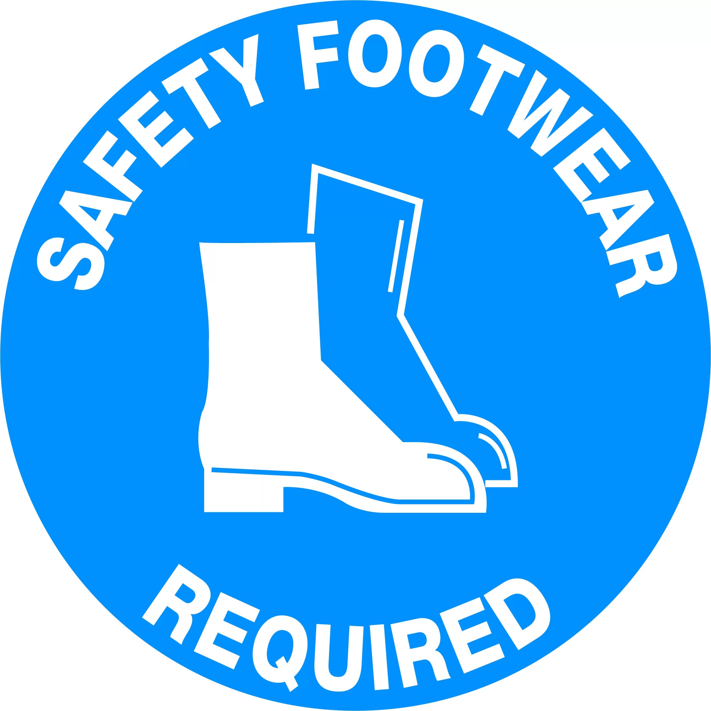 Uniform Safety Signs - 400mm dia - Anti-Slip Floor Graphics - Concrete - Safety Footwear Required | FG1108
