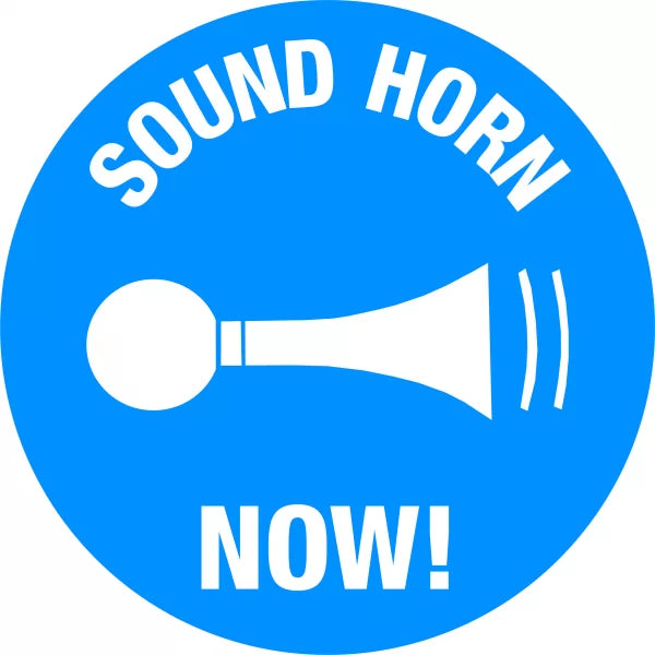 Uniform Safety Signs - 400mm dia - Anti-Slip Floor Graphics - Concrete - Sound Horn Now | FG1109