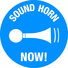 Uniform Safety Signs - 400mm dia - Anti-Slip Floor Graphics - Concrete - Sound Horn Now | FG1109