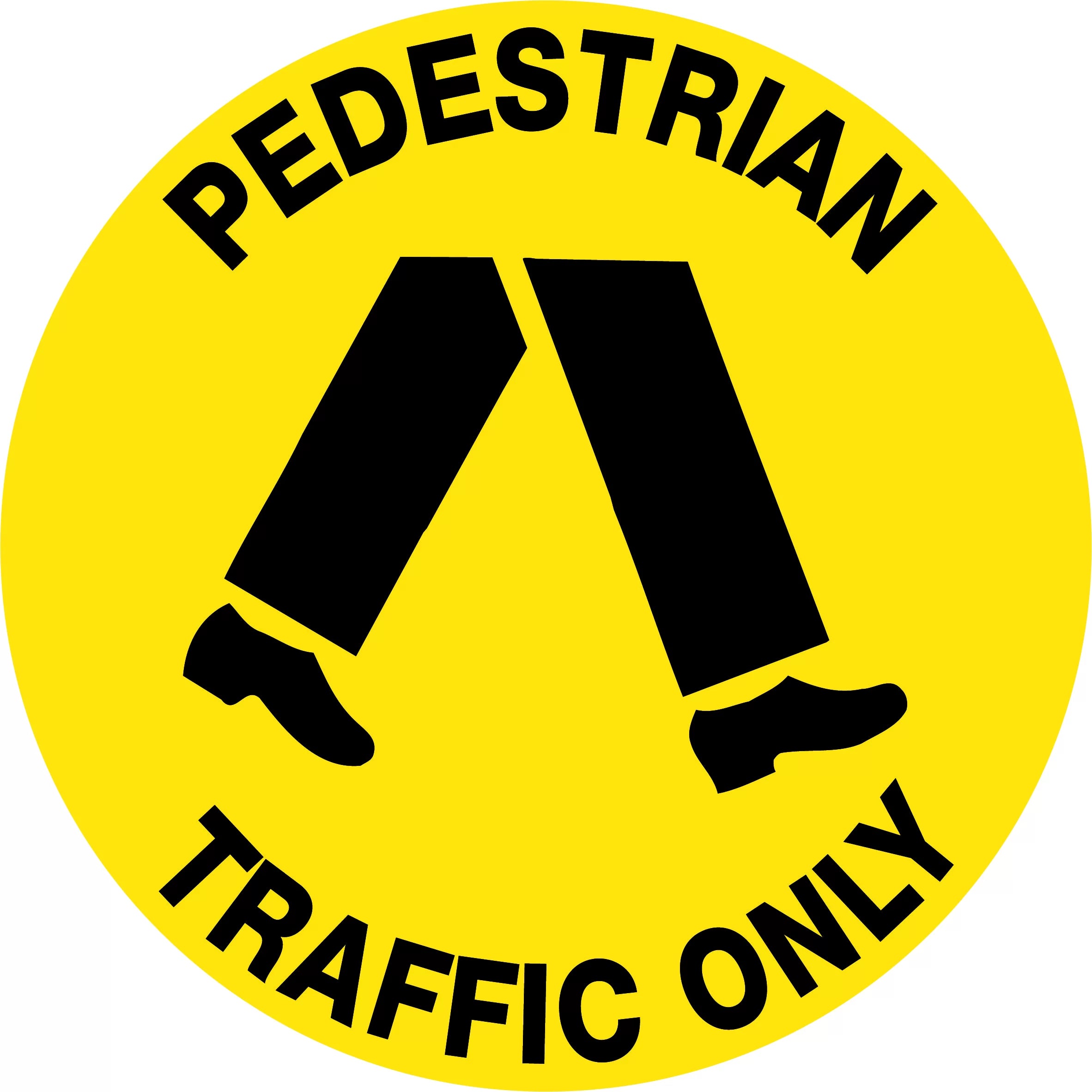 Uniform Safety Signs - 400mm dia - Anti-Slip Floor Graphics - Concrete - Pedestrian Traffic Only | FG1112