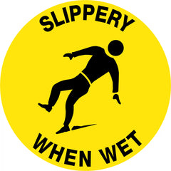 Uniform Safety Signs - 400mm dia - Anti-Slip Floor Graphics - Concrete - Slippery When Wet | FG1115