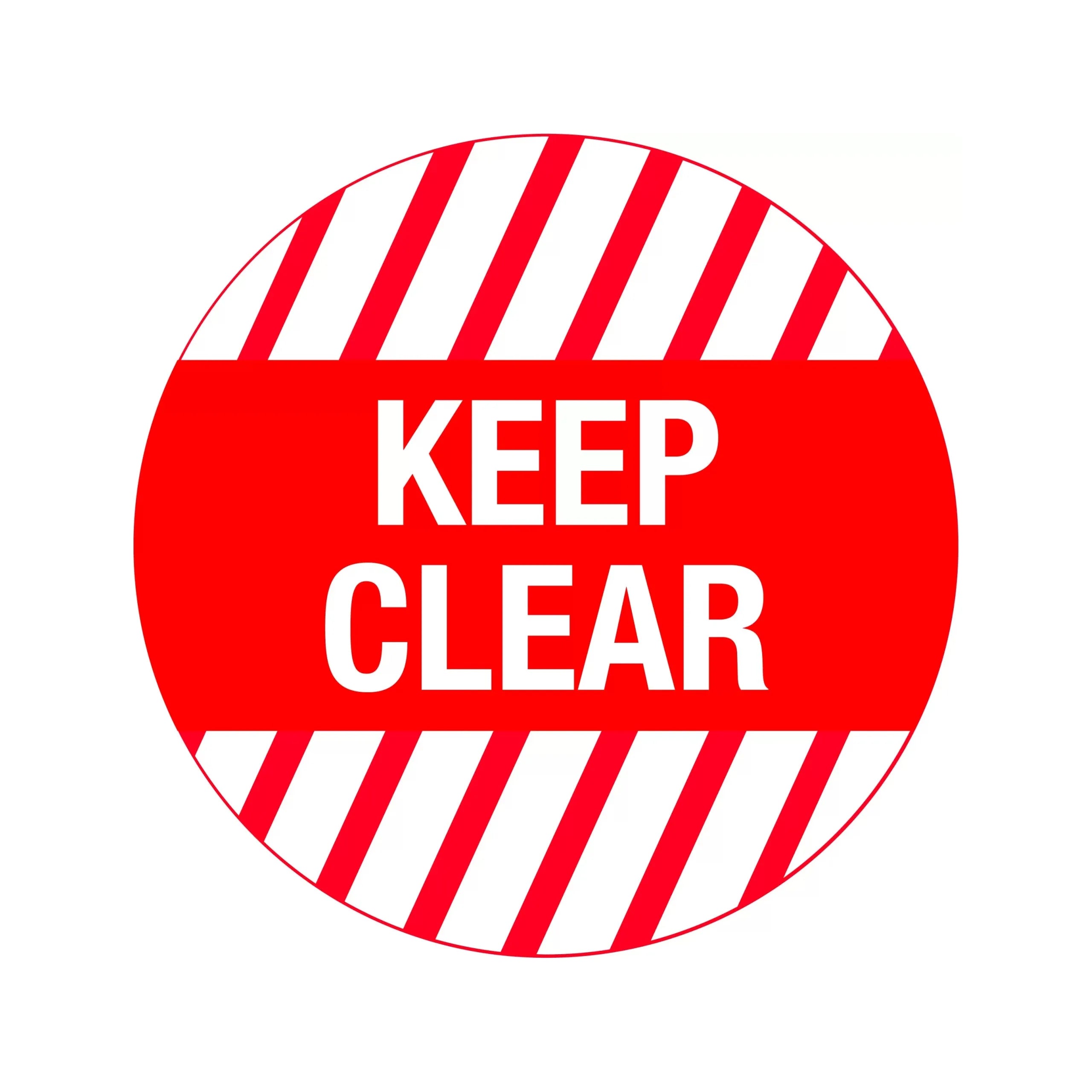 Uniform Safety Signs - 400mm dia - Anti-Slip Floor Graphics - Concrete - Keep Clear | FG1116