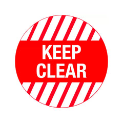 Uniform Safety Signs - 400mm dia - Anti-Slip Floor Graphics - Concrete - Keep Clear | FG1116