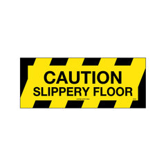 Uniform Safety Signs - 450x180mm - Anti-Slip Floor Graphics - Concrete - Caution Slippery Floor | FG1119
