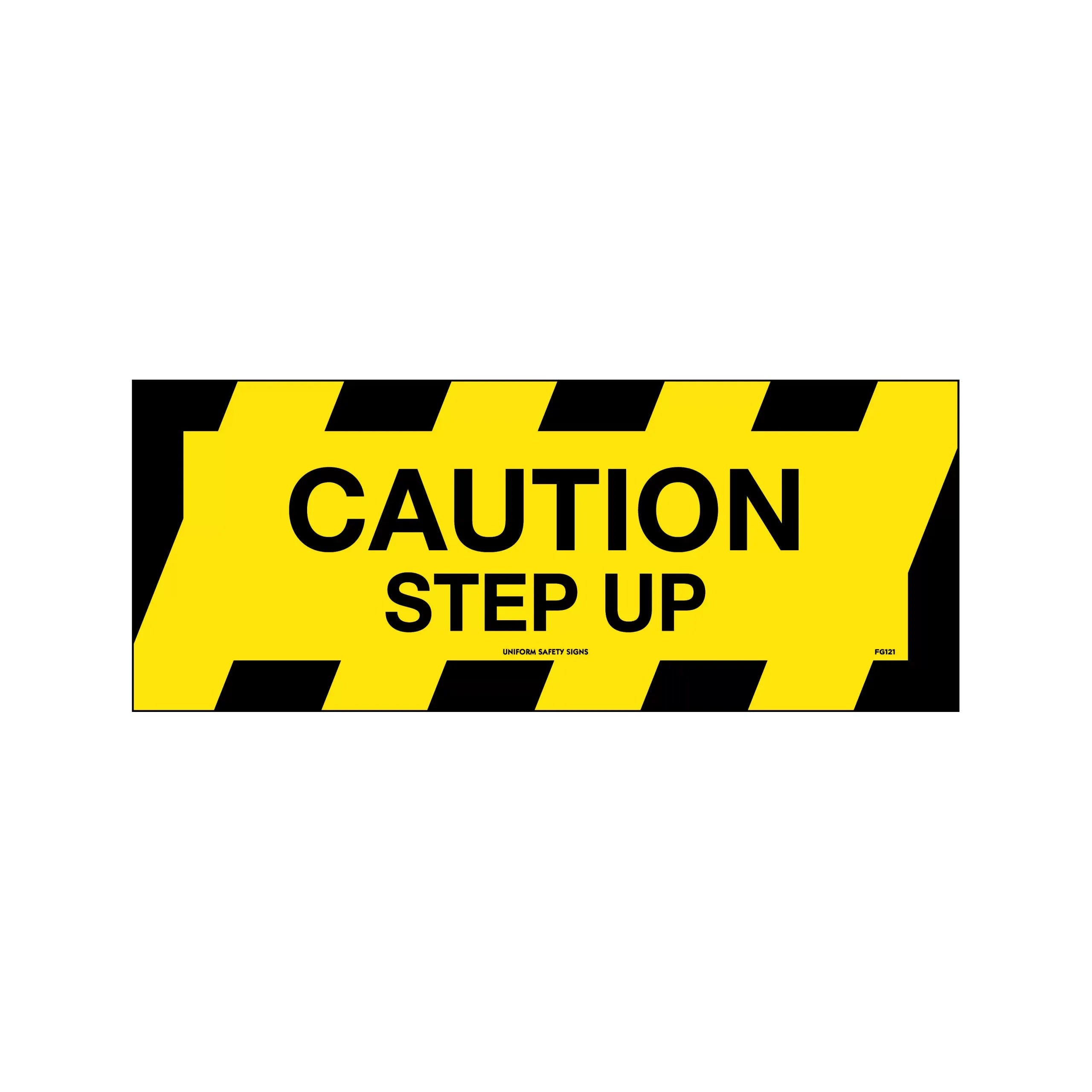 Uniform Safety Signs - 450x180mm - Anti-Slip Floor Graphics - Concrete - Caution Step Up | FG1121