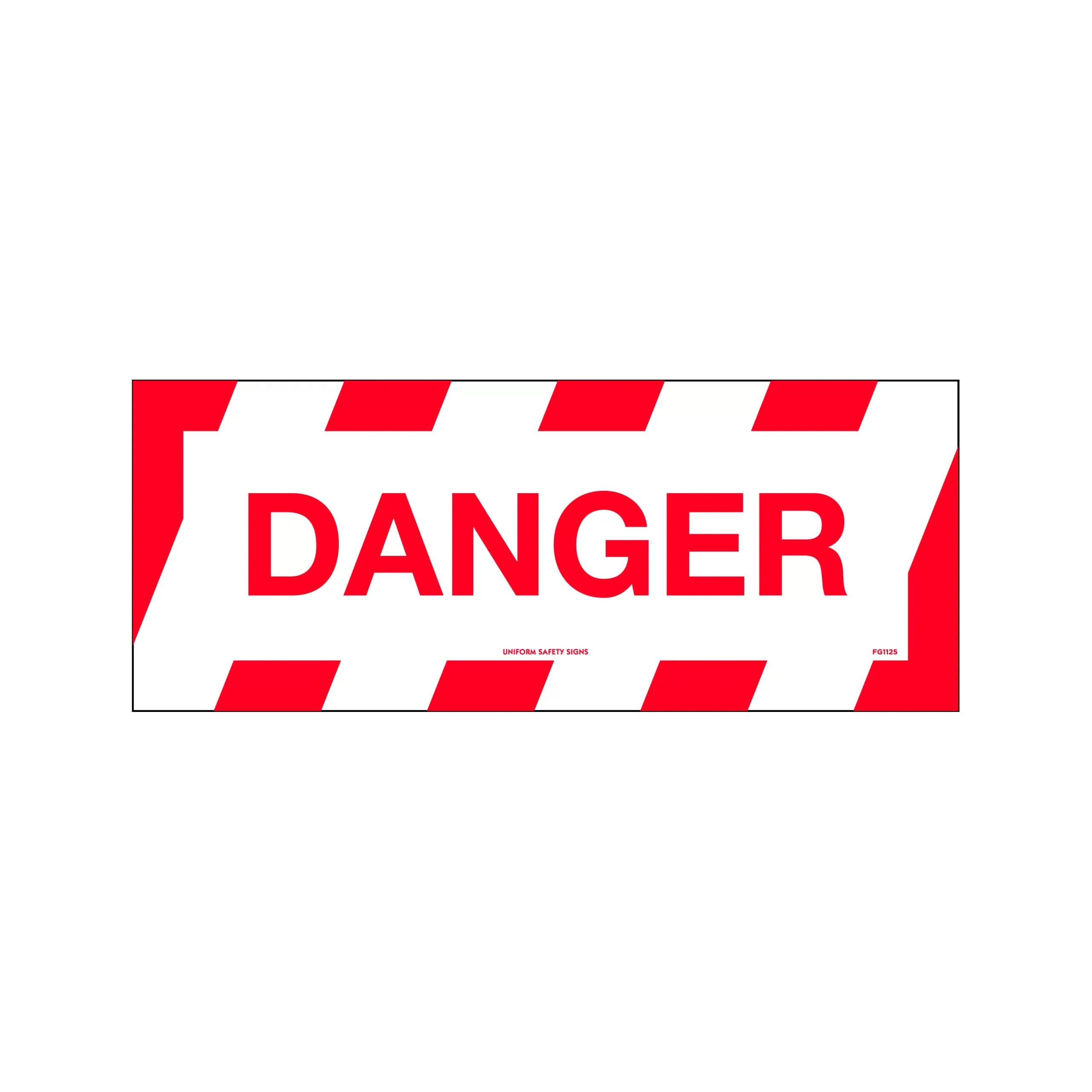 Uniform Safety Signs - 450x200mm - Anti Slip Floor Graphics - Concrete - Danger | FG1125