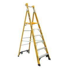 Gorilla - Platform ladder Fibreglass 1.8m (6ft) Fibreglass Aluminium 180kg Heavy Duty Industrial | FPL006-HD