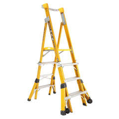 Gorilla - Adjustable height platform ladder 1.5-1.8 (4-5-6ft) Fibreglass 150kg Industrial | FPL0406-I