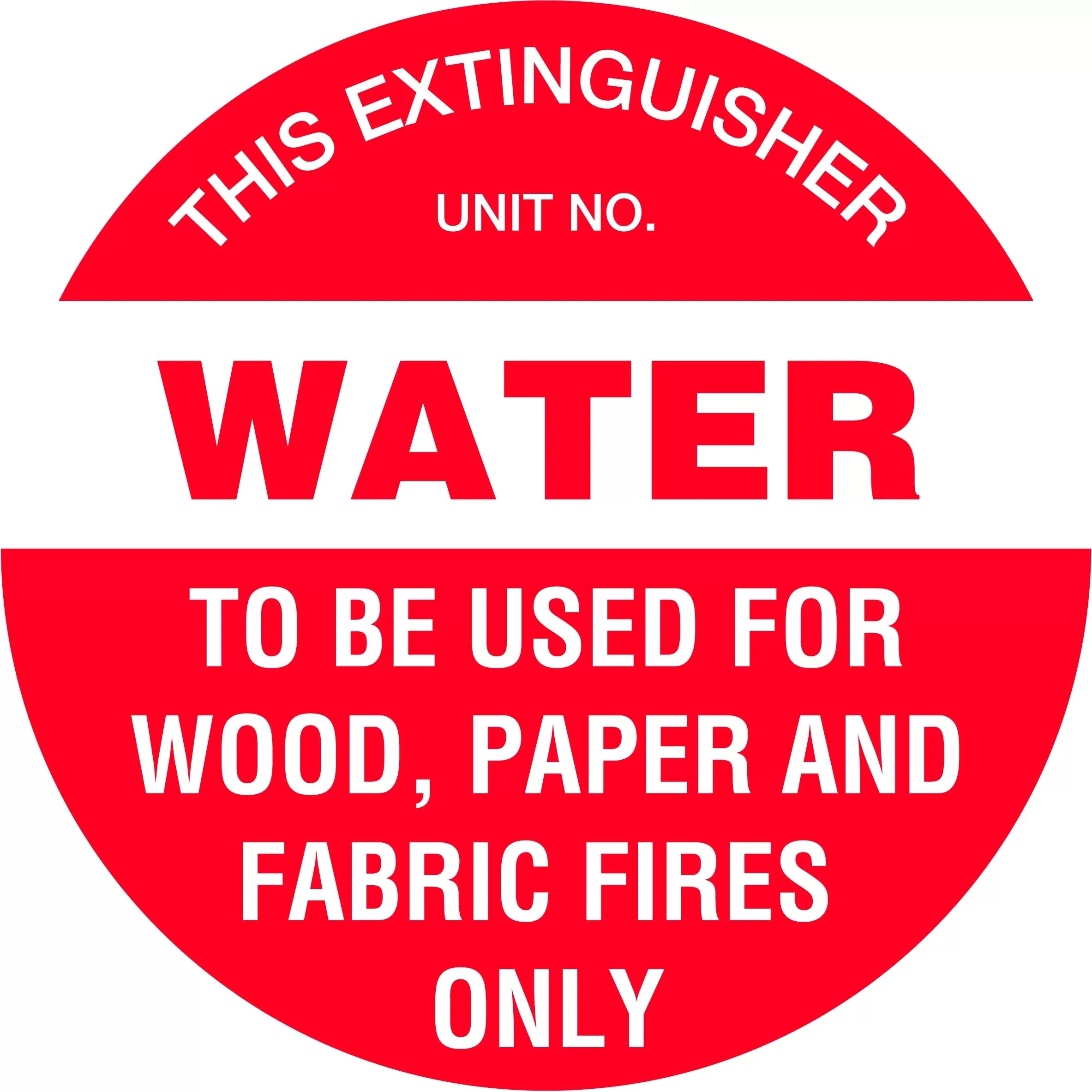 Uniform Safety Signs - 200mm Disc - Self Adhesive - Fire Extinguisher Marker - Water (Red) | FRL01A