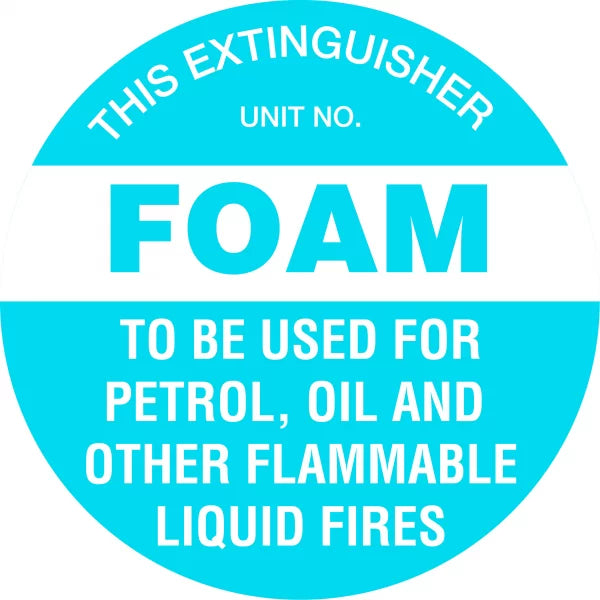 Uniform Safety Signs - 200mm Disc - Self Adhesive - Fire Extinguisher Marker - Foam (Blue) | FRL02A
