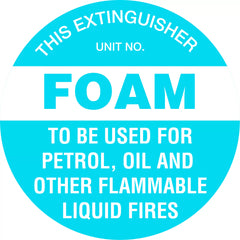 Uniform Safety Signs - 225x225mm - Poly - Off Wall - Fire Extinguisher Marker - Foam (Blue) | FRL02OWP