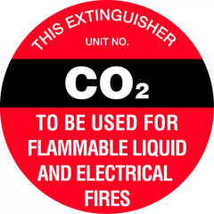 Uniform Safety Signs - 350mm Poly Triangle - Fire Extinguisher Marker - CO2 (Black) | FRL04TRP