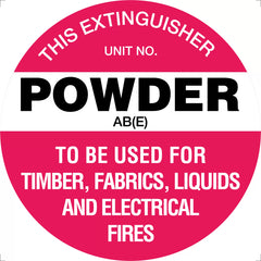 Uniform Safety Signs - 350mm Poly Triangle - Fire Extinguisher Marker - Powder AB(E) (White) | FRL05TRP
