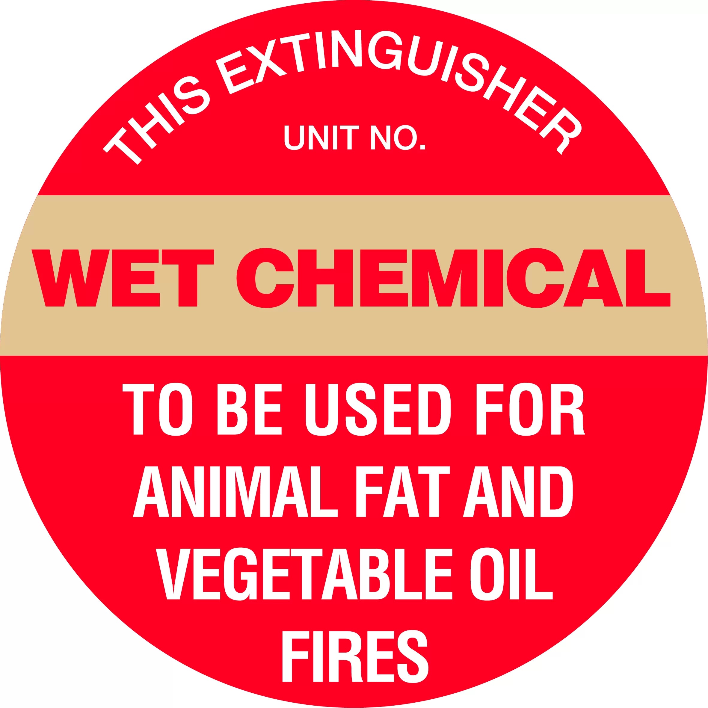 Uniform Safety Signs - 200mm Disc - Poly - Fire Extinguisher Marker - Wet Chemical (Gold) | FRL07P