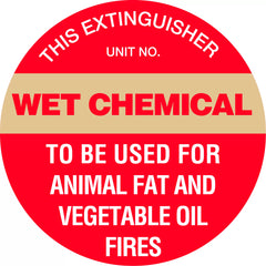 Uniform Safety Signs - 200mm Disc - Poly - Fire Extinguisher Marker - Wet Chemical (Gold) | FRL07P