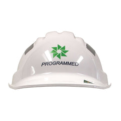 Frontier -  H/Hat White Vented With Programmed front logo and Zero Harm rear logo + RT3 Refl Tape | 9322297301716
