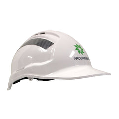 Frontier -  H/Hat White Vented With Programmed front logo and Zero Harm rear logo + RT3 Refl Tape | 9322297301716