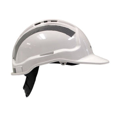 Frontier -  H/Hat White Vented With Programmed front logo and Zero Harm rear logo + RT3 Refl Tape | 9322297301716